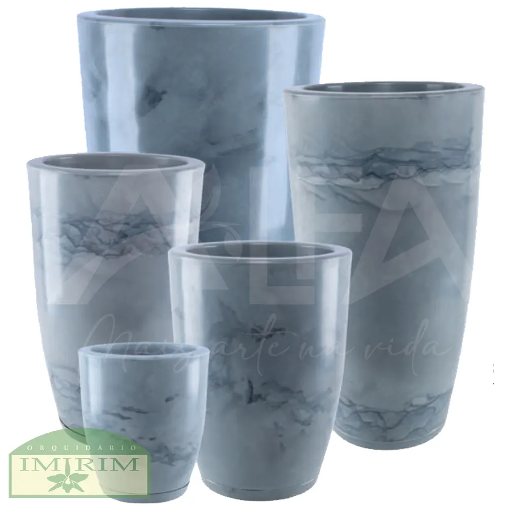 vaso-rotomoldado-coluna-redonda-marmorizada-cimento-queimado-com-prato Vaso Rotomoldado Coluna Redonda Marmorizada Cimento Queimado com Prato