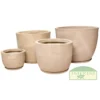 Vaso Rotomoldado Bojo Redondo Grafiato Nº6 Bege com Prato