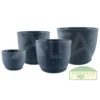 Vaso Rotomoldado Bojo Redondo Grafiato Nº6 Chumbo com Prato