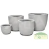 Vaso Rotomoldado Bojo Redondo Grafiato Nº6 Cimento com Prato