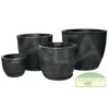 Vaso Rotomoldado Bojo Redondo Grafiato Nº6 Preto com Prato